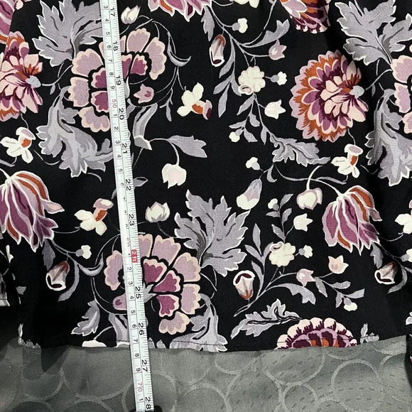 Loft Floral‎ Print Boho Wrap Blouse Bell Long Sleeve Size Small Casual Top - Picture 10 of 10